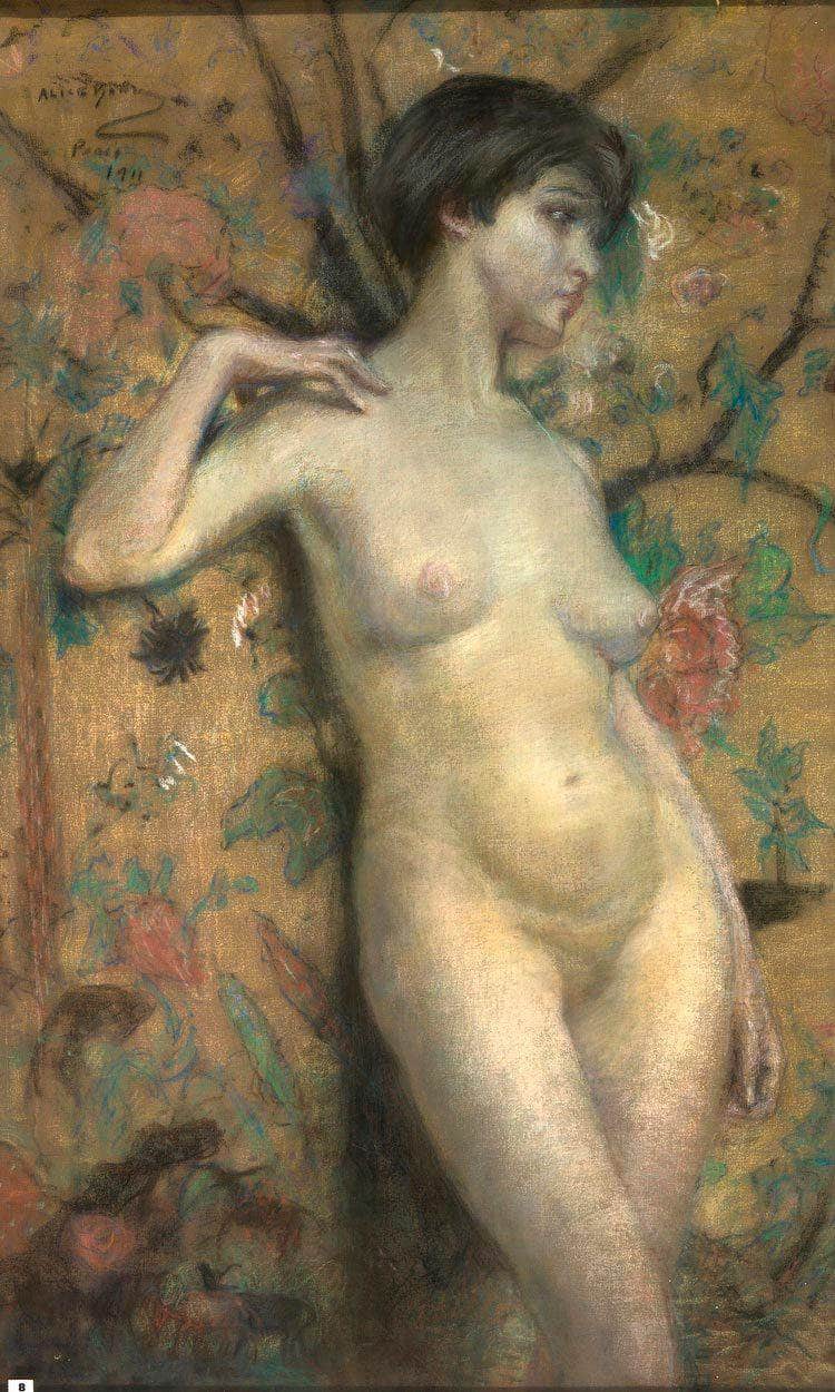 Nude Against Screen By Alice Pike Barney Fine Art Print