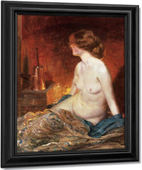 Nude Figure By Firelight By Guy Rose Fine Art Print