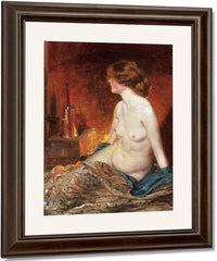 Nude Figure By Firelight By Guy Rose Fine Art Print