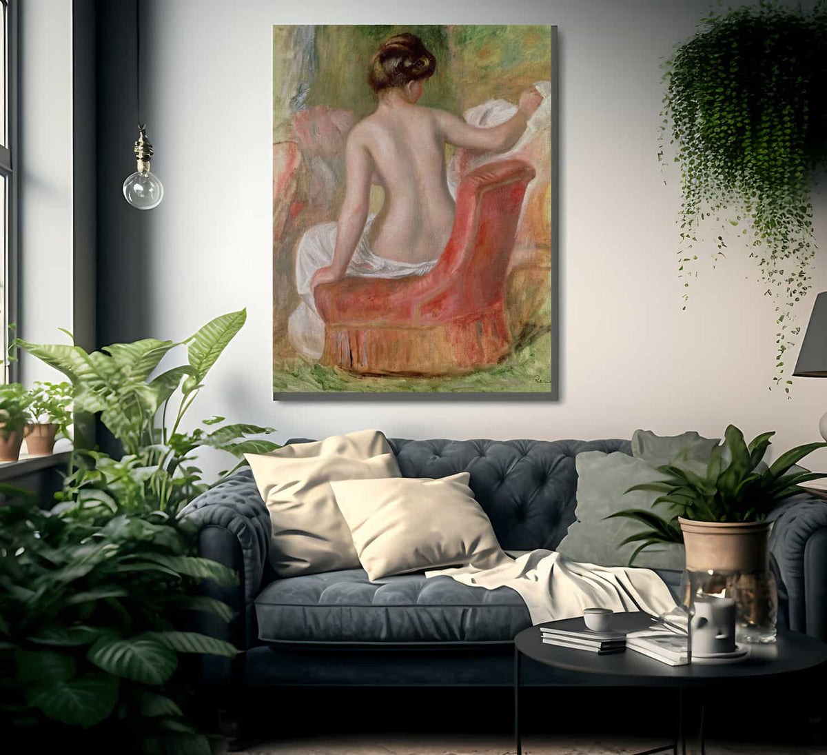Nude In An Armchair By Pierre Auguste Renoir Fine Art Print
