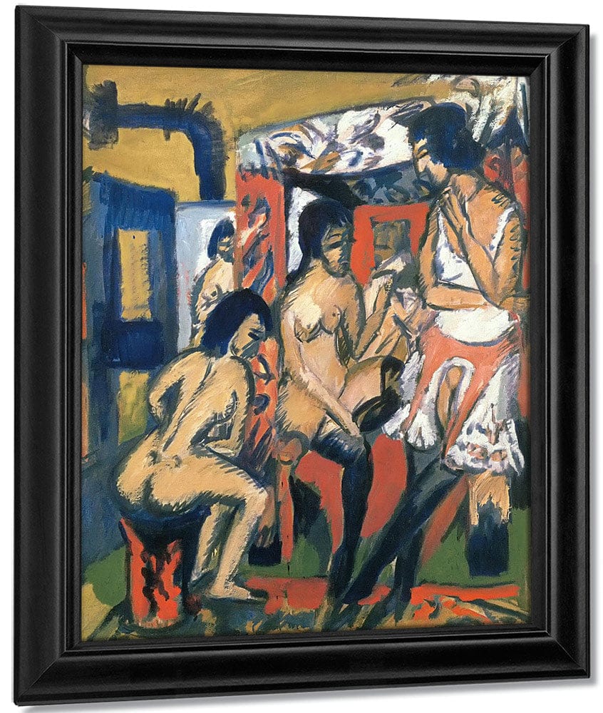 Nude In The Studio (Three Models) By Ernst Ludwig Kirchner Fine Art Print