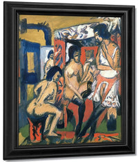 Nude In The Studio (Three Models) By Ernst Ludwig Kirchner Fine Art Print