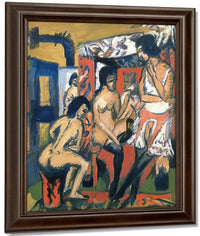 Nude In The Studio (Three Models) By Ernst Ludwig Kirchner Fine Art Print