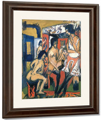 Nude In The Studio (Three Models) By Ernst Ludwig Kirchner Fine Art Print