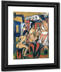 Nude In The Studio (Three Models) By Ernst Ludwig Kirchner Fine Art Print
