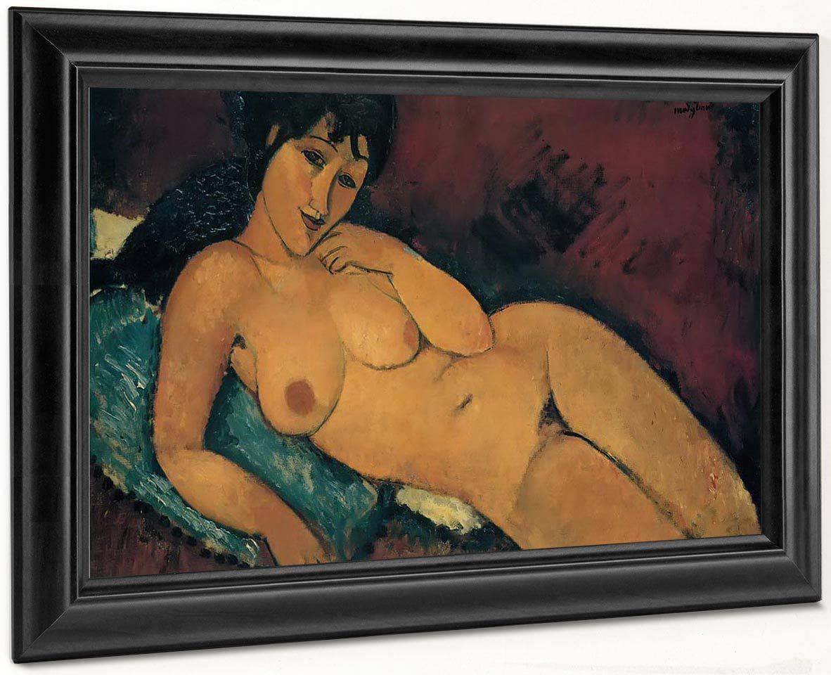 Nude On A Blue Cushion 1917 By Amedeo Modigliani Fine Art Print