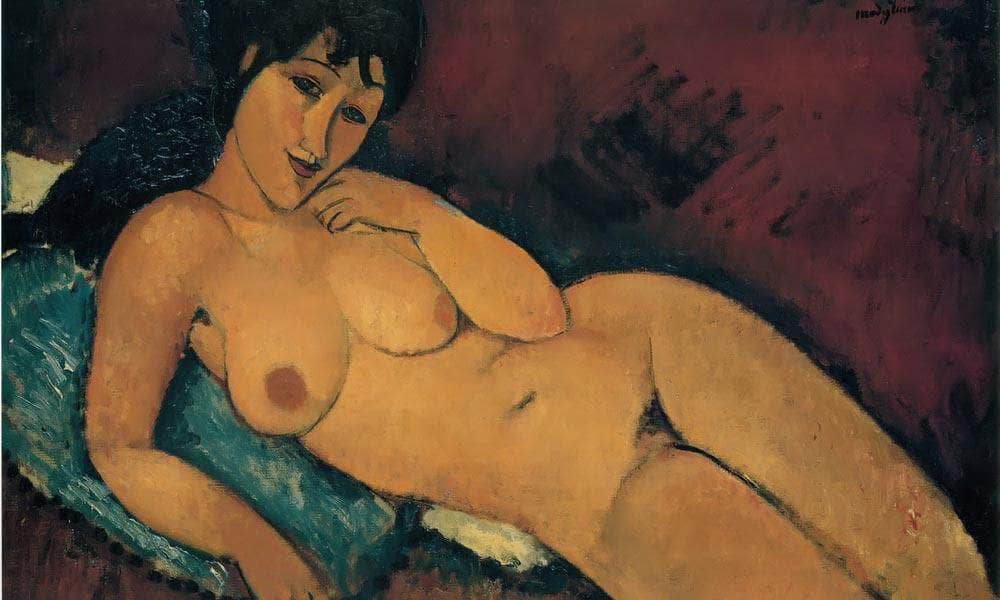 Nude On A Blue Cushion 1917 By Amedeo Modigliani Fine Art Print