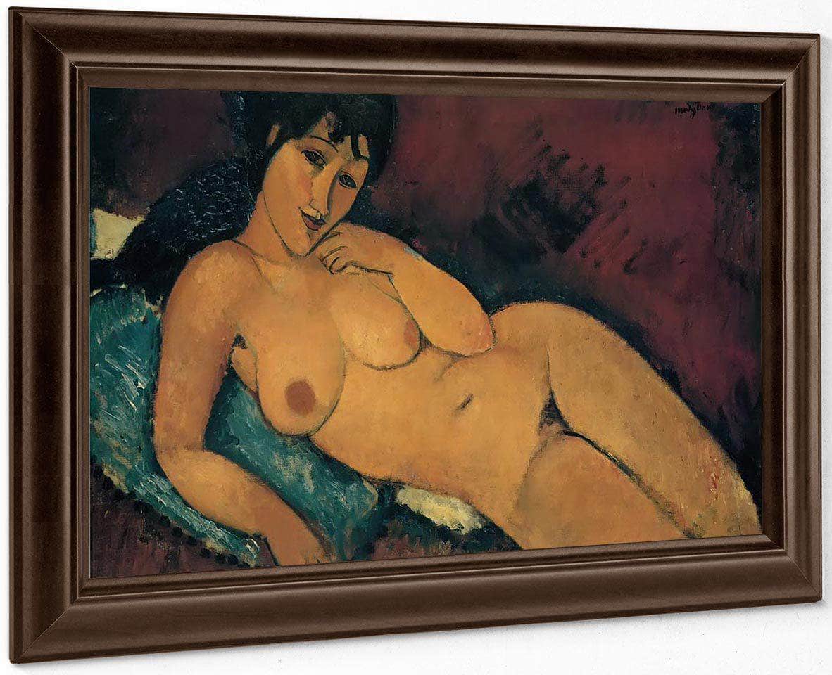 Nude On A Blue Cushion 1917 By Amedeo Modigliani Fine Art Print