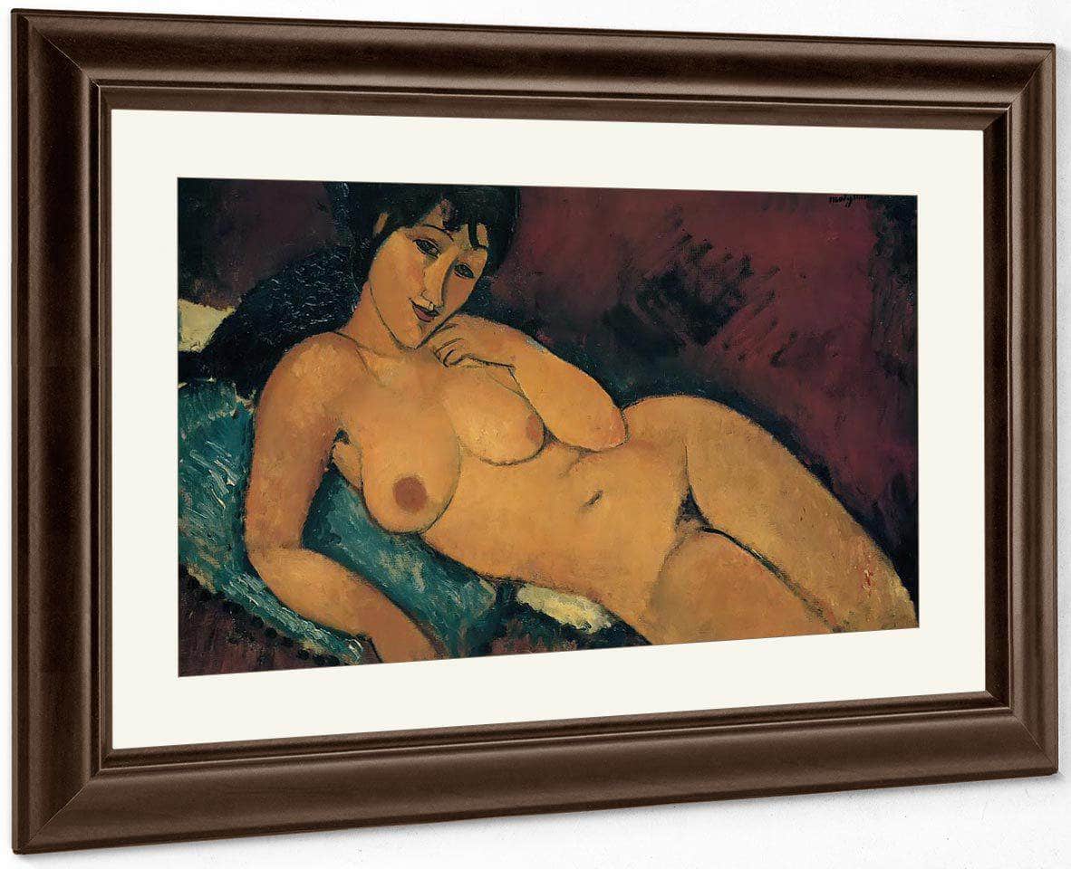 Nude On A Blue Cushion 1917 By Amedeo Modigliani Fine Art Print