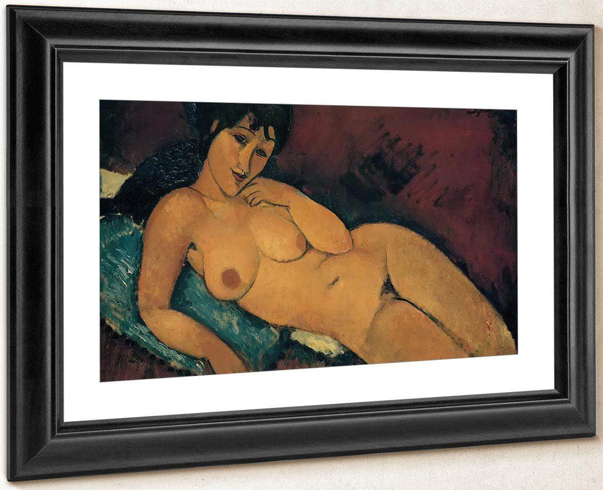 Nude On A Blue Cushion 1917 By Amedeo Modigliani Fine Art Print