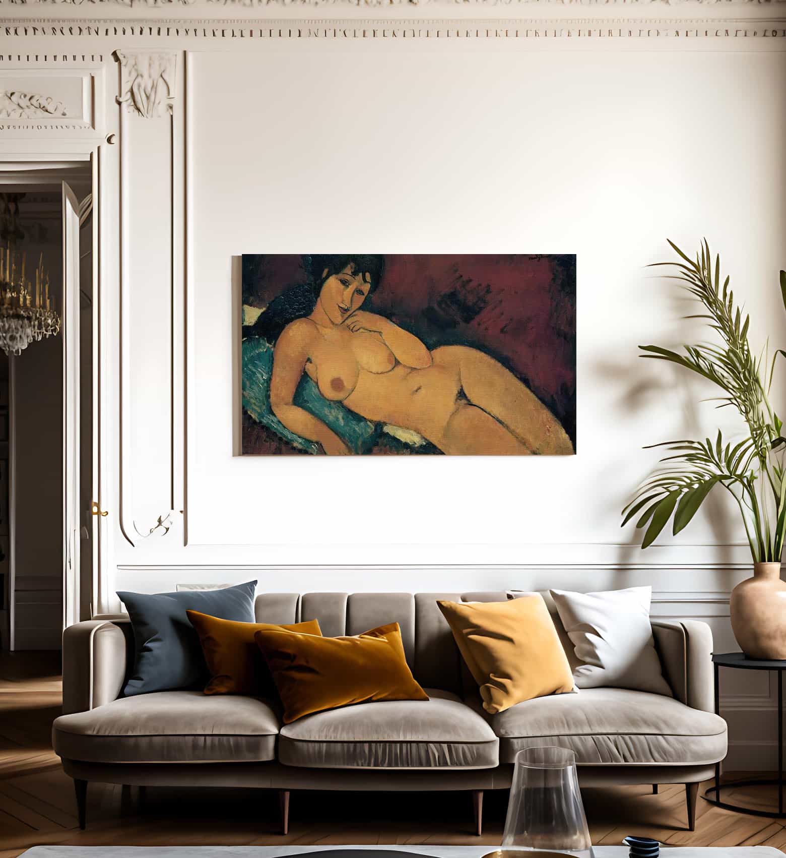 Nude On A Blue Cushion 1917 By Amedeo Modigliani Fine Art Print