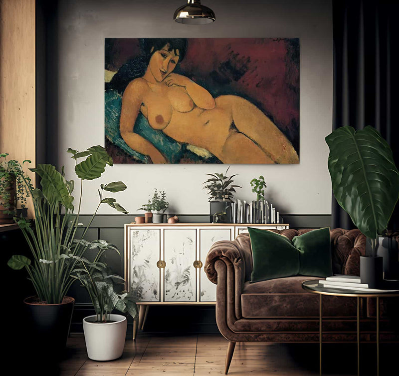 Nude On A Blue Cushion 1917 By Amedeo Modigliani Fine Art Print