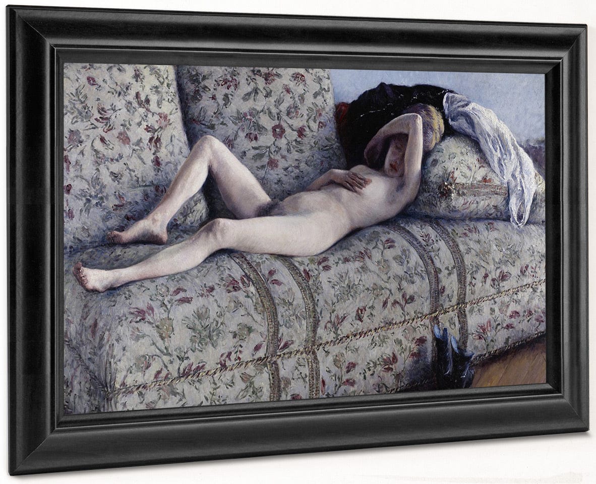 Nude On A Couch By Gustave Caillebotte Fine Art Print