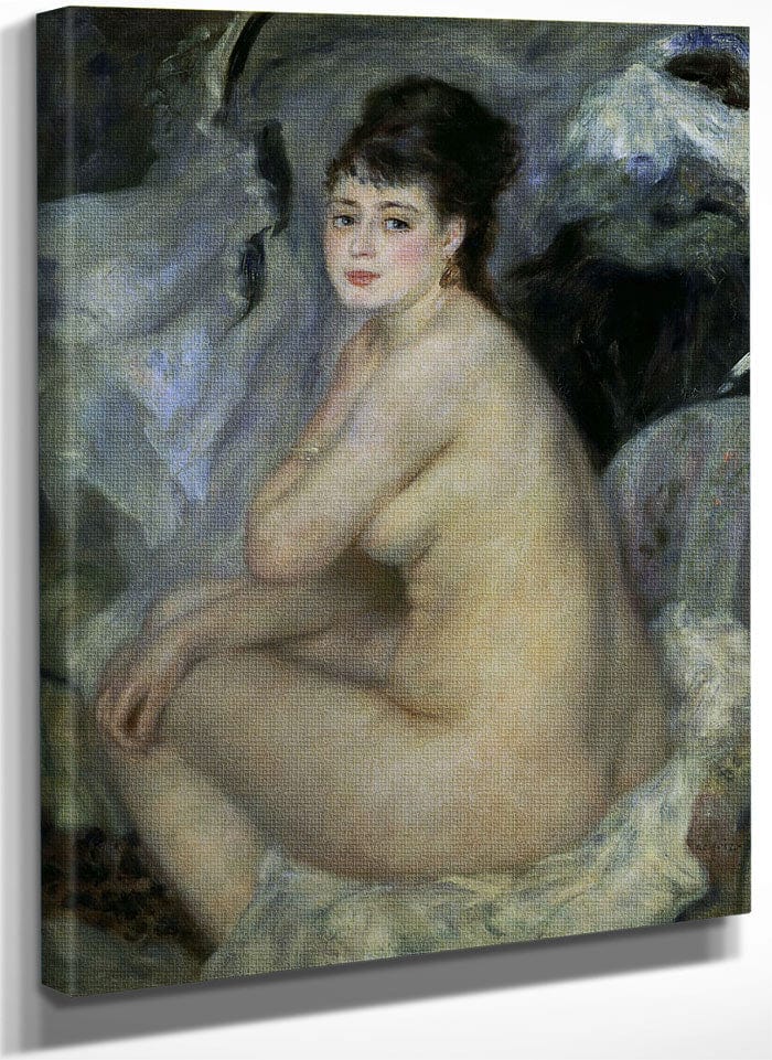 Nude, Or Nude Seated On A Sofa By Pierre Auguste Renoir Fine Art Print