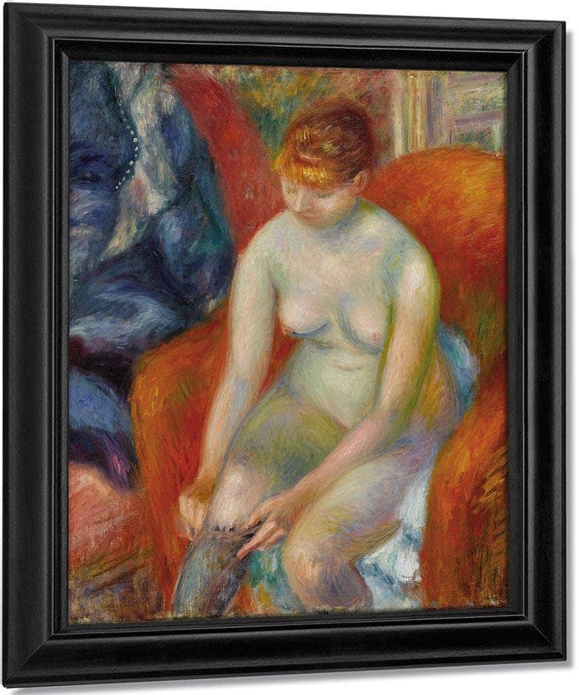 Nude Pulling On Stocking Nude With Red Hair Circa 1925 By Everett Shinn Fine Art Print