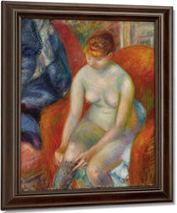 Nude Pulling On Stocking Nude With Red Hair Circa 1925 By Everett Shinn Fine Art Print
