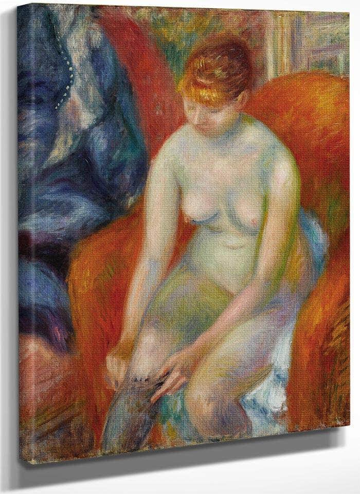 Nude Pulling On Stocking Nude With Red Hair Circa 1925 By Everett Shinn Fine Art Print