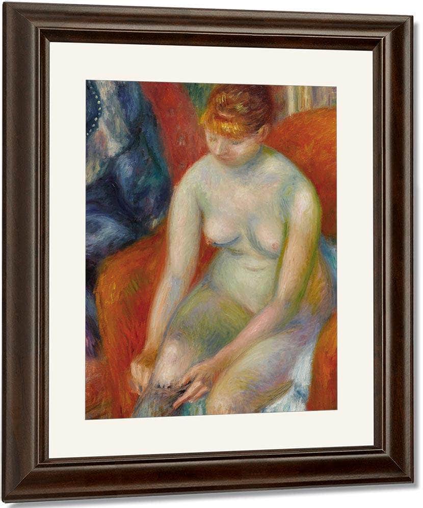 Nude Pulling On Stocking Nude With Red Hair Circa 1925 By Everett Shinn Fine Art Print