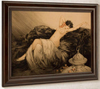 Nude With Black Fur By Louis Icart Fine Art Print