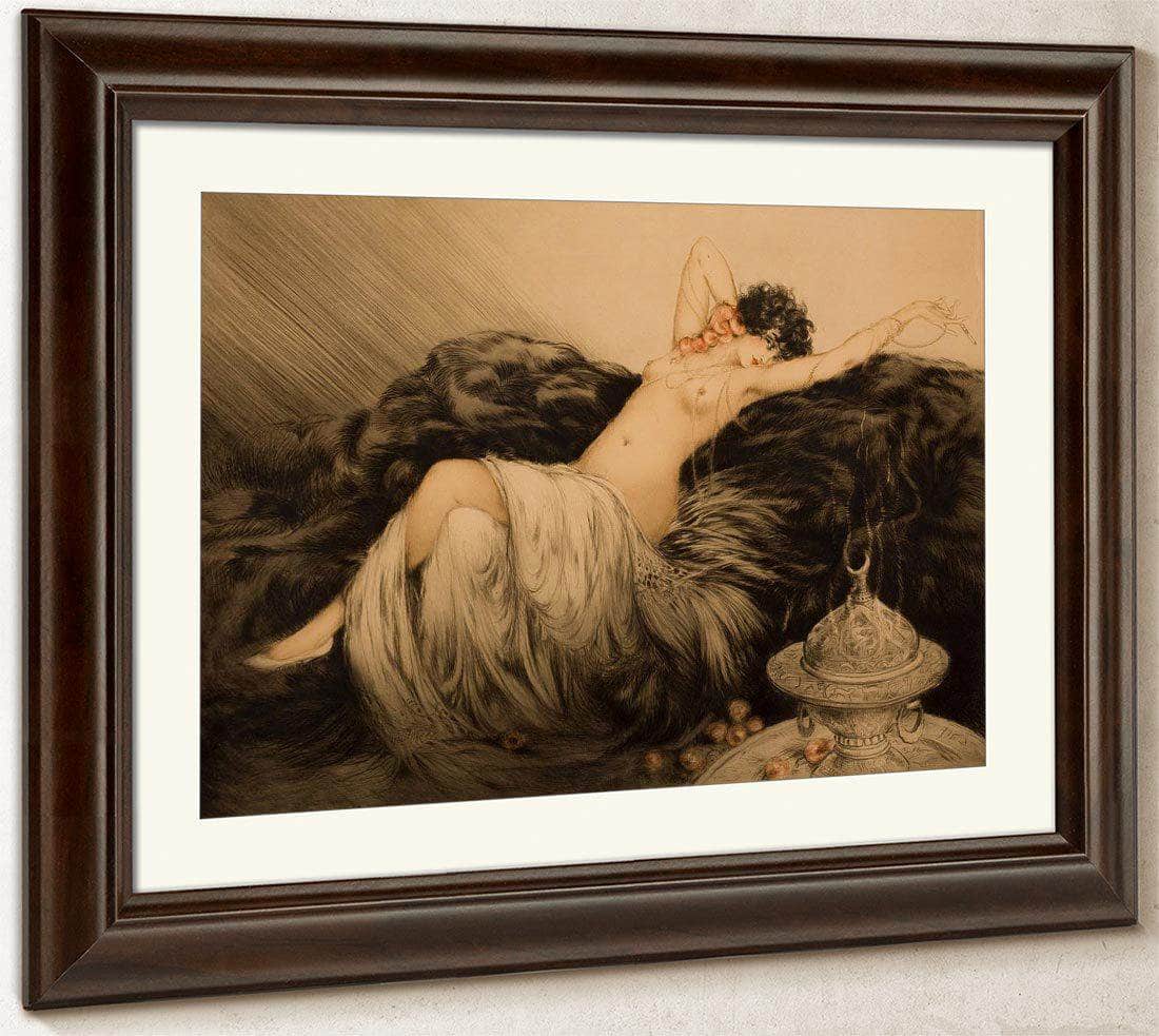 Nude With Black Fur By Louis Icart Fine Art Print