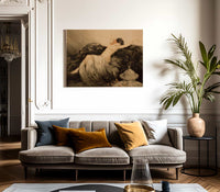 Nude With Black Fur By Louis Icart Fine Art Print