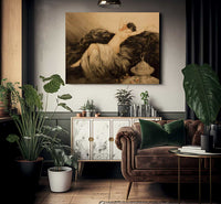 Nude With Black Fur By Louis Icart Fine Art Print