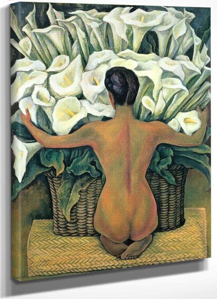 Nude With Calla Lilies By Diego Rivera Fine Art Print