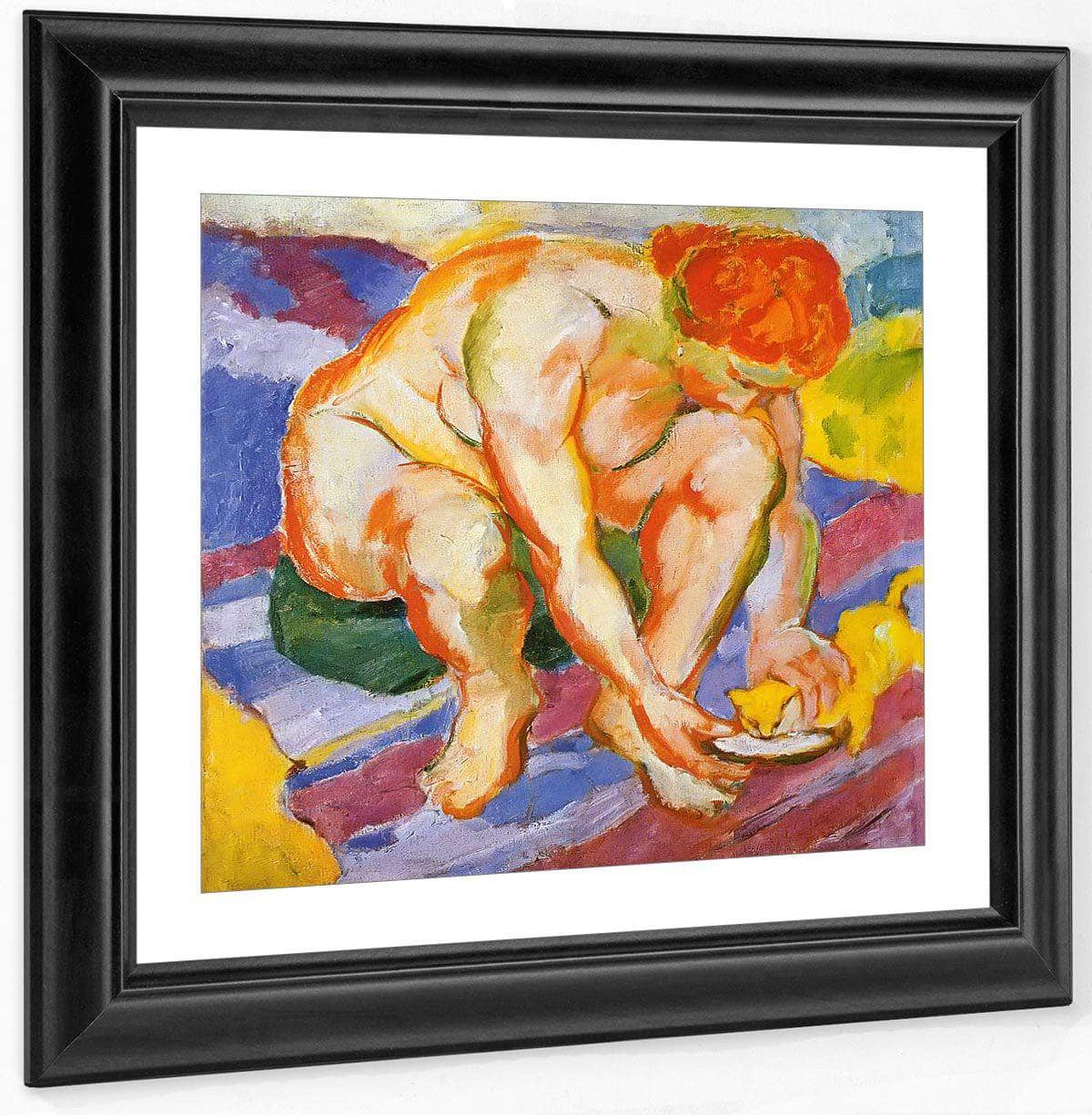 Nude With Cat By Franz Marc Fine Art Print