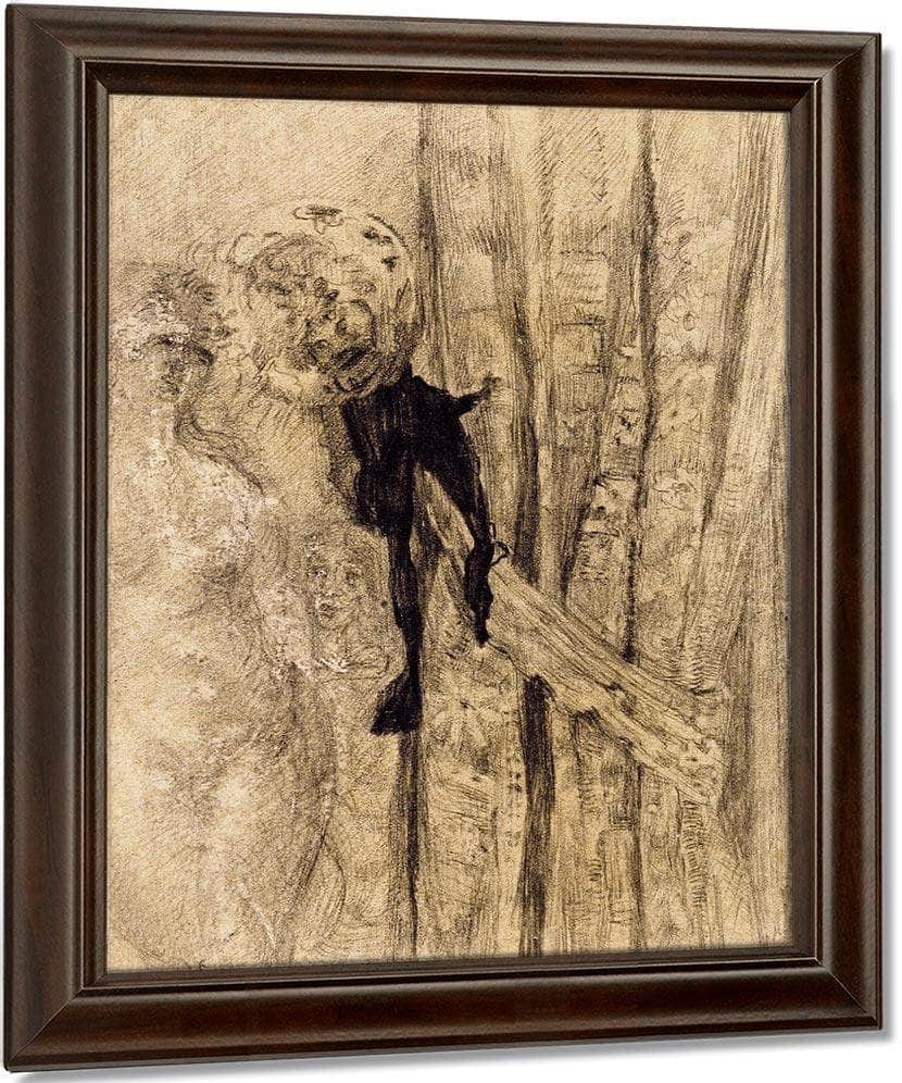 Nude With Curtain By James Ensor Fine Art Print