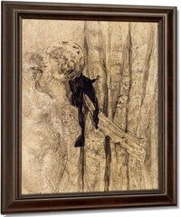 Nude With Curtain By James Ensor Fine Art Print