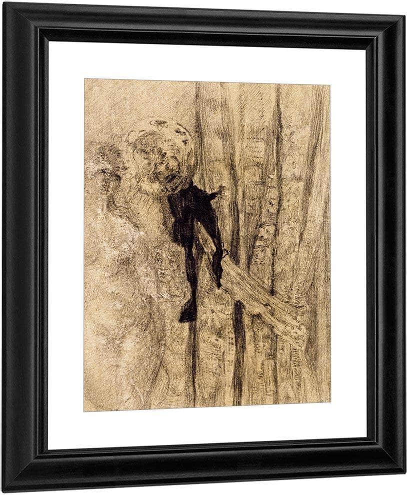 Nude With Curtain By James Ensor Fine Art Print