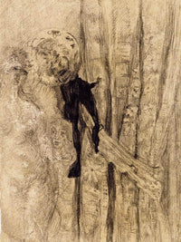 Nude With Curtain By James Ensor Fine Art Print