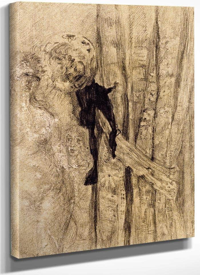 Nude With Curtain By James Ensor Fine Art Print