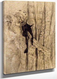 Nude With Curtain By James Ensor Fine Art Print