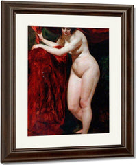 Nude Woman, Holding Red Drapery By William Etty Fine Art Print
