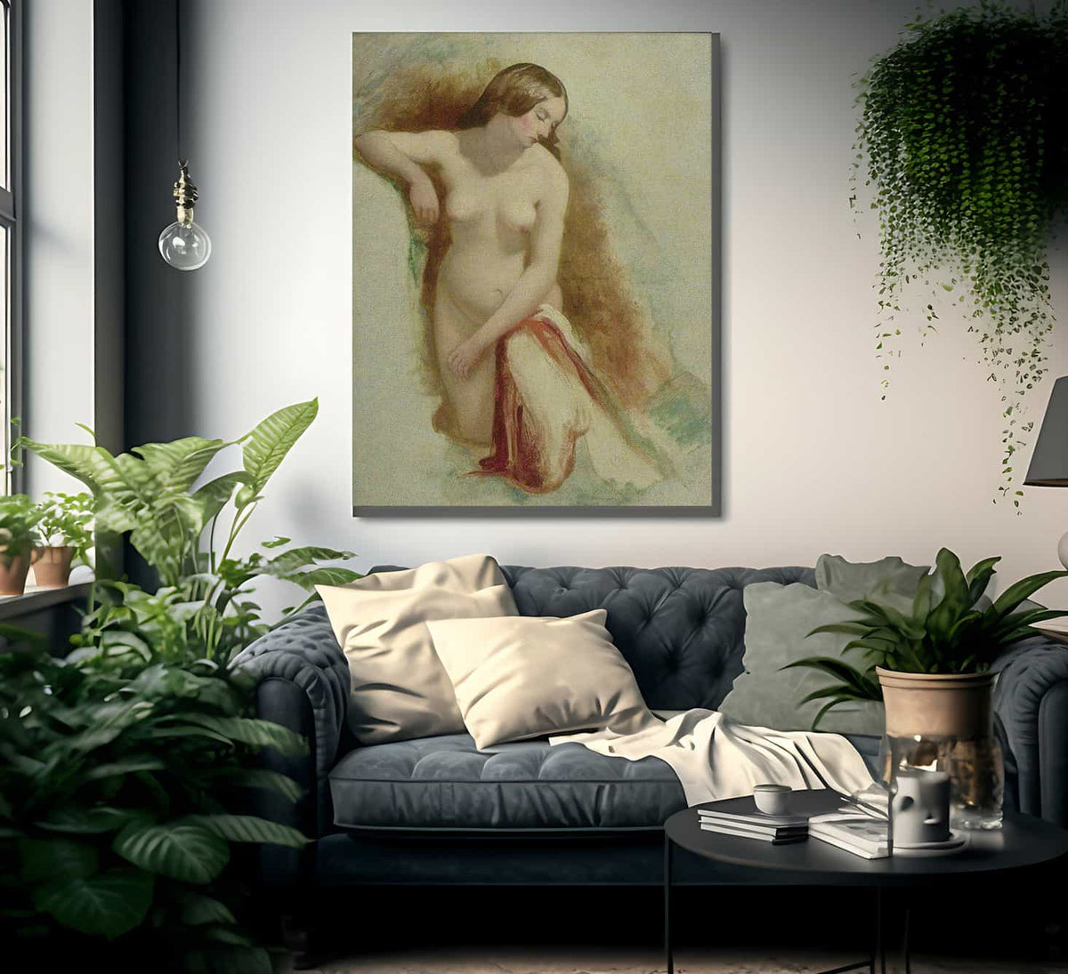 Nude Woman Kneeling 3 By William Etty Fine Art Print