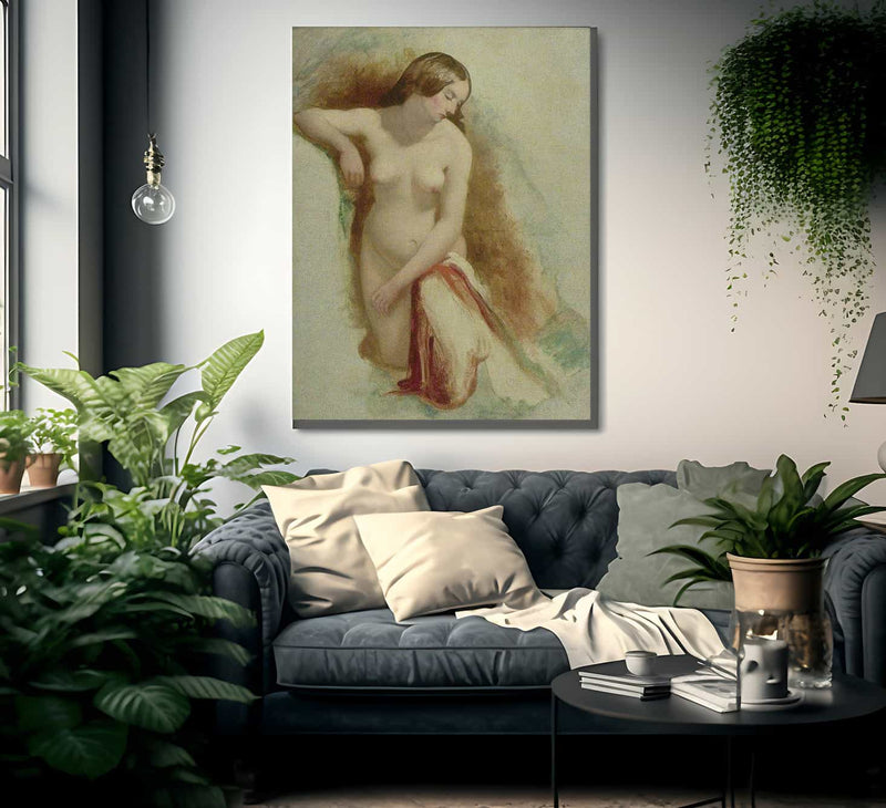 Nude Woman Kneeling 3 By William Etty Fine Art Print