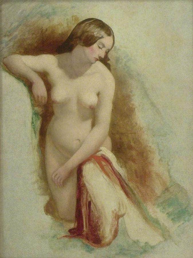 Nude Woman Kneeling 3 By William Etty Fine Art Print