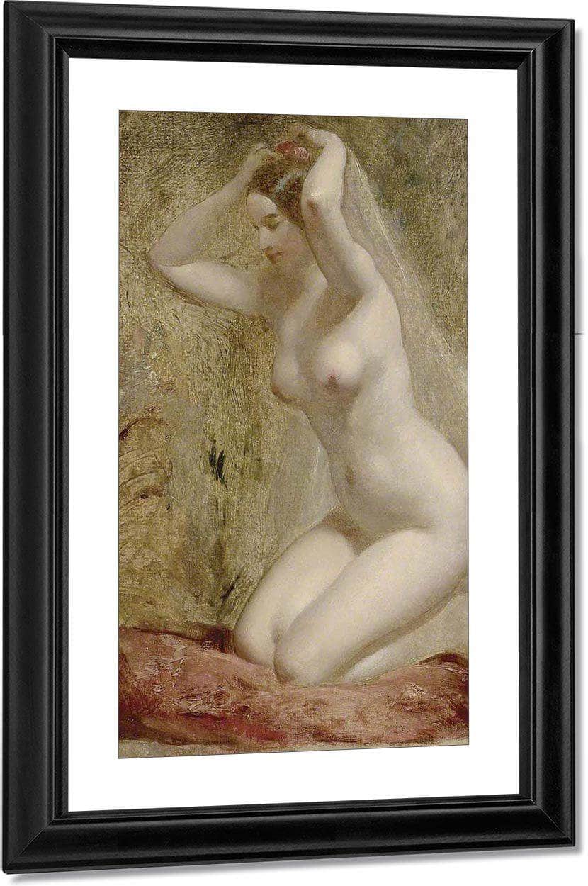 Nude Woman Kneeling By William Etty Fine Art Print