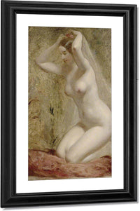 Nude Woman Kneeling By William Etty Fine Art Print
