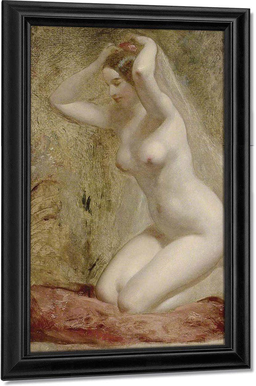 Nude Woman Kneeling By William Etty Fine Art Print