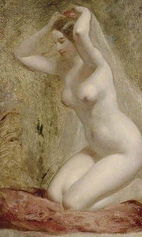Nude Woman Kneeling By William Etty Fine Art Print