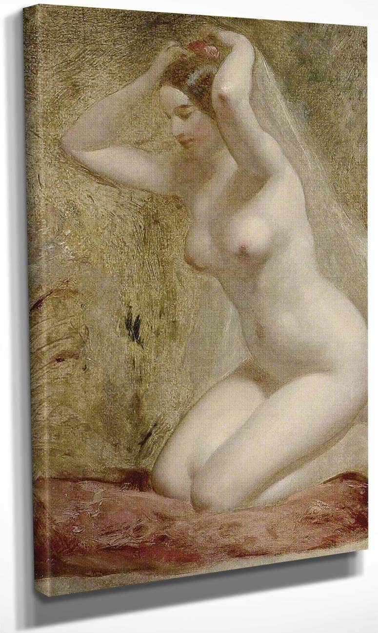 Nude Woman Kneeling By William Etty Fine Art Print