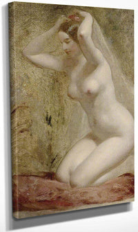 Nude Woman Kneeling By William Etty Fine Art Print
