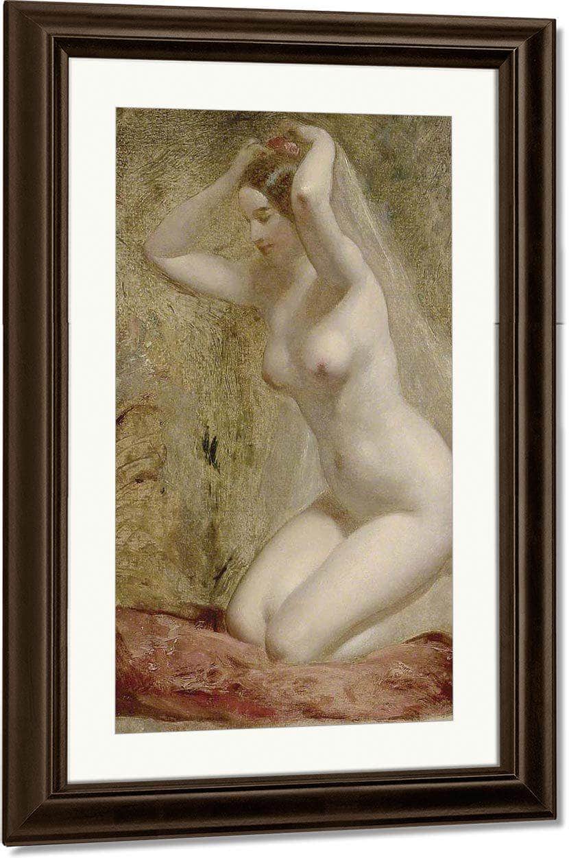 Nude Woman Kneeling By William Etty Fine Art Print