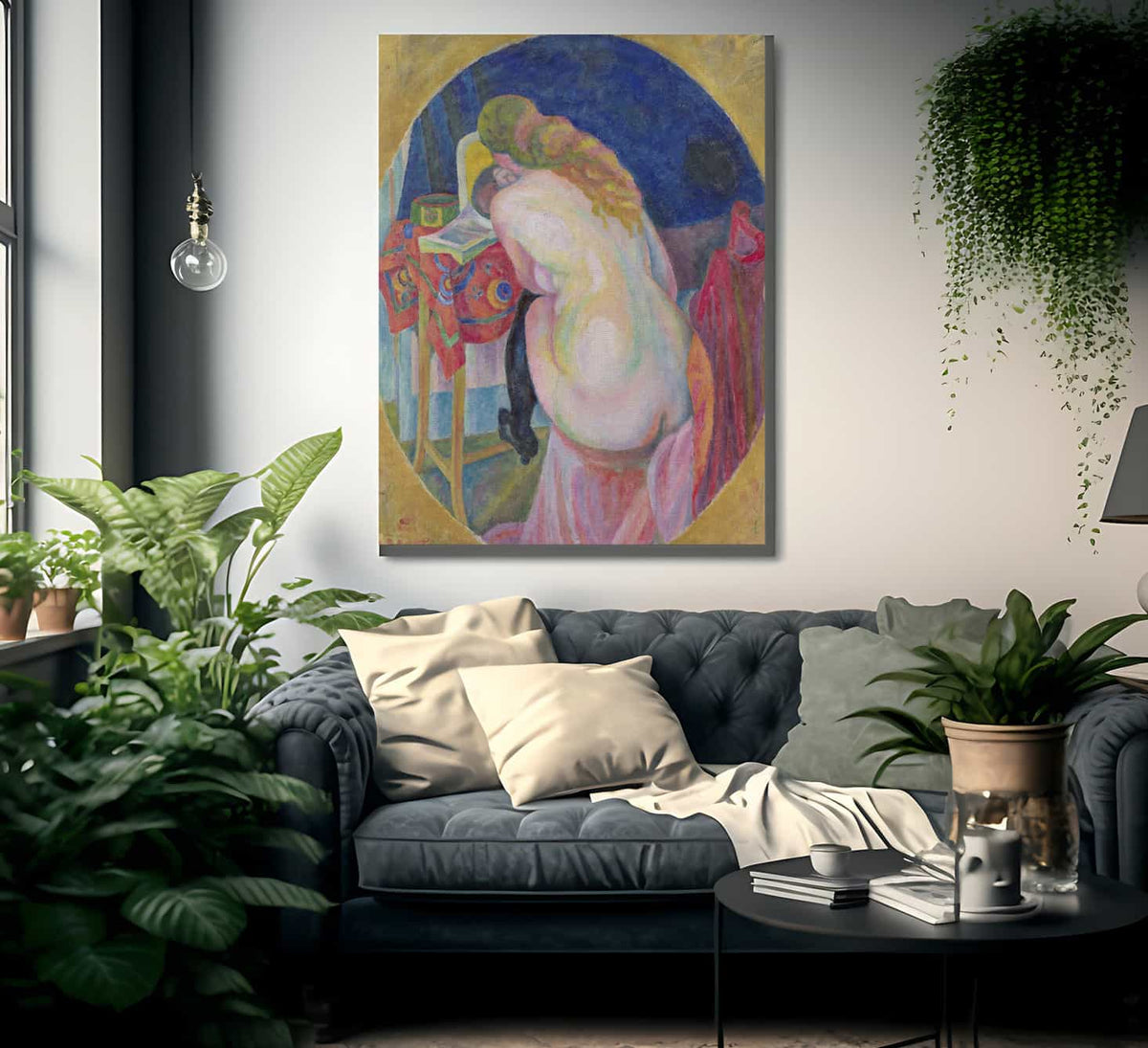 Nude Woman Reading By Robert Delaunay Fine Art Print