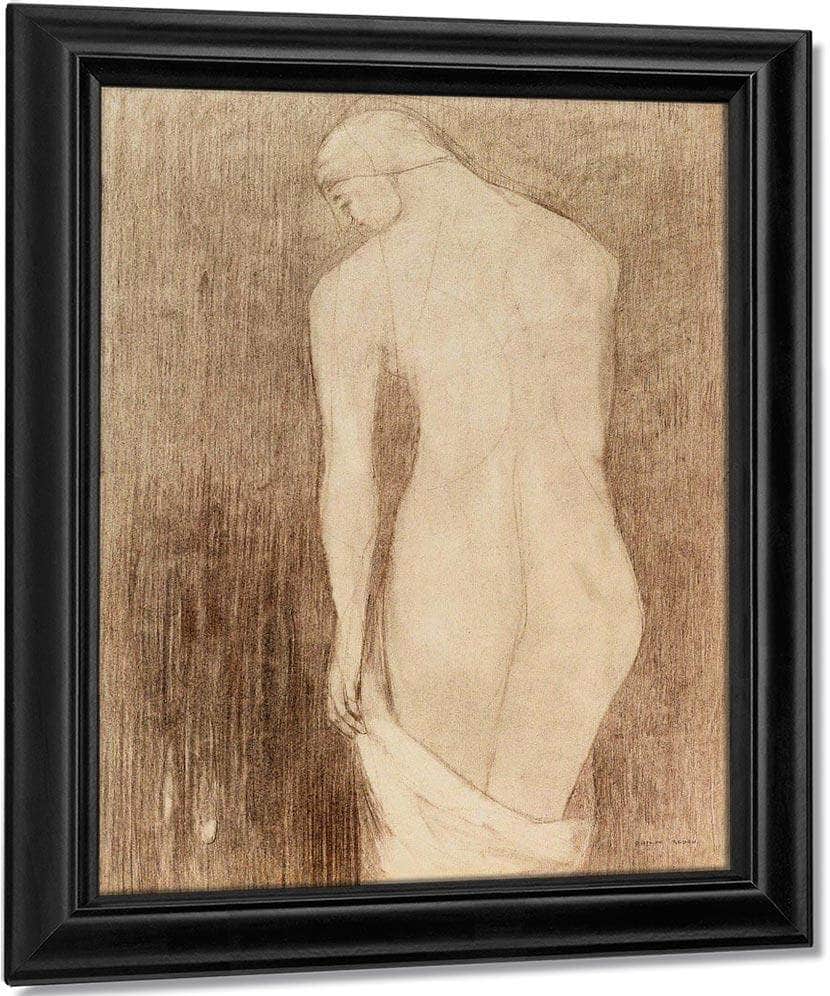 Nude Woman Seen From Behind By Odilon Redon Fine Art Print