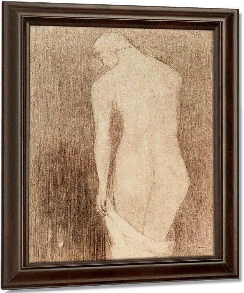 Nude Woman Seen From Behind By Odilon Redon Fine Art Print