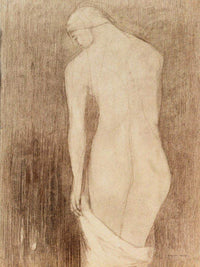 Nude Woman Seen From Behind By Odilon Redon Fine Art Print