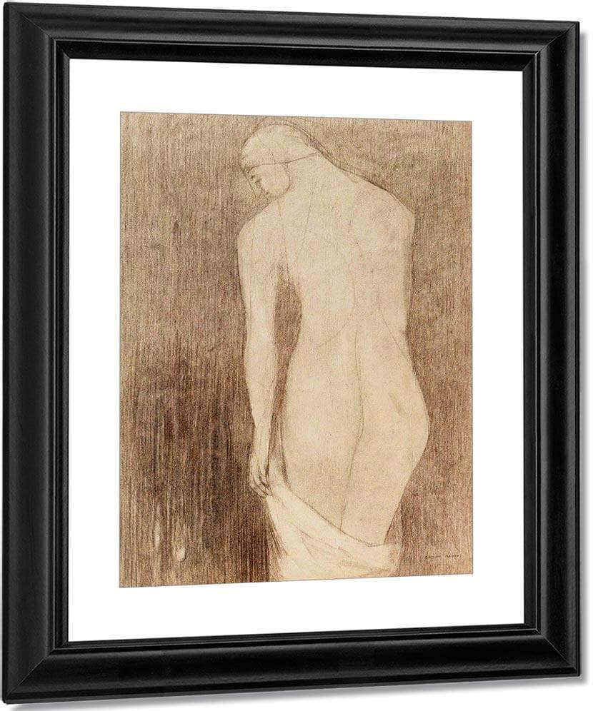 Nude Woman Seen From Behind By Odilon Redon Fine Art Print